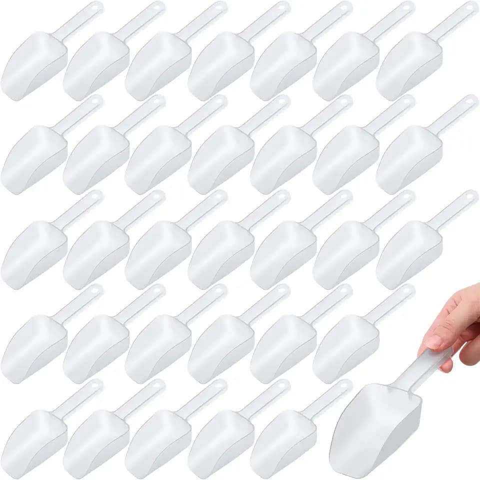 Gejoy 50 Pcs 5.9" Plastic Scoops for Ice Candy Popcorn Buffet, Clear