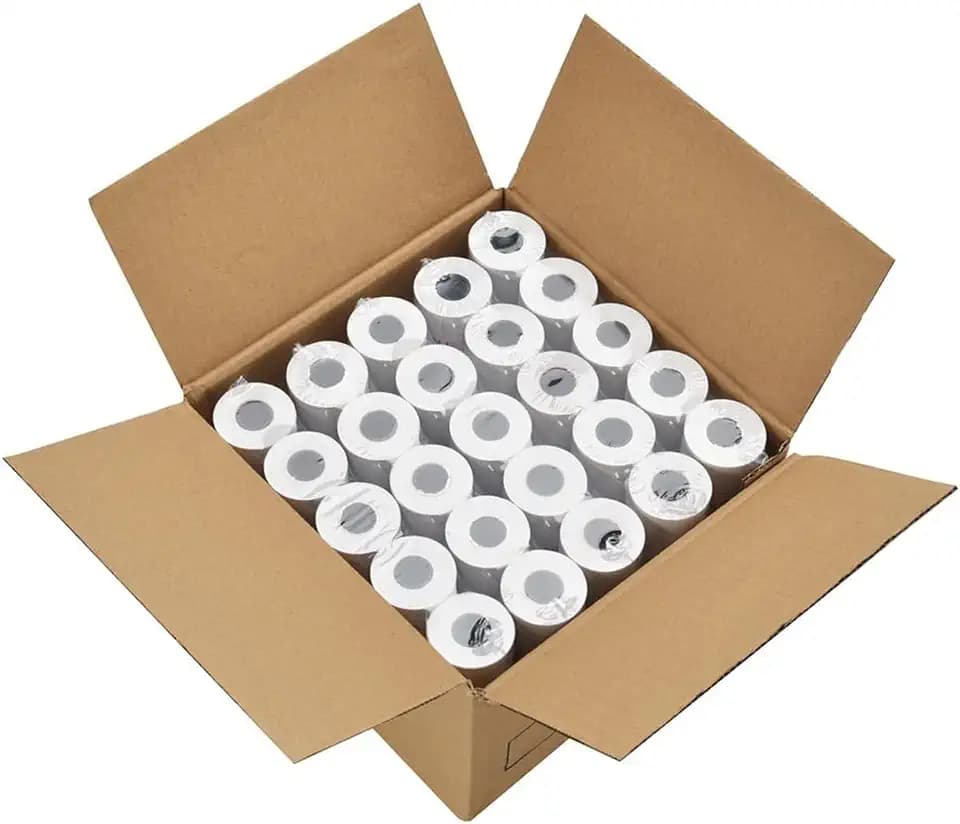 MFLABEL 2 1/4" Thermal Paper Rolls - 50 Rolls of 2.25 x 50' Credit Card Receipt Paper, Compatible with Clover POS, Visa/MasterCard Terminals, & Standard Credit Card Machines