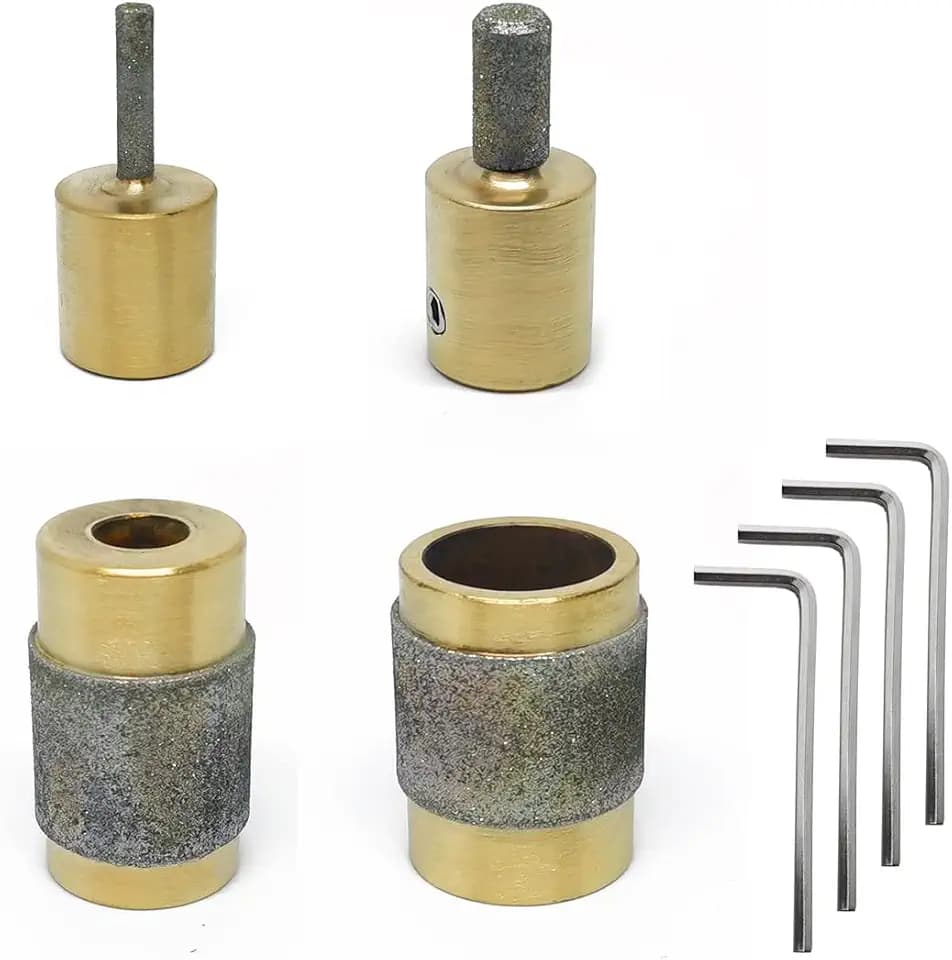 Glass Grinder Bits 4 PCS Diamond Stained Glass Grinding Wheel Includes 1 3/4 1/4 1/8 Inch Diamond Glass Grinder Heads