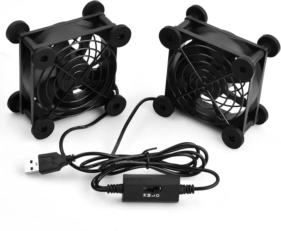2 Stück USB Leise PC Ventilator, 80mm USB Bürstenlos Kühlung Lüfter