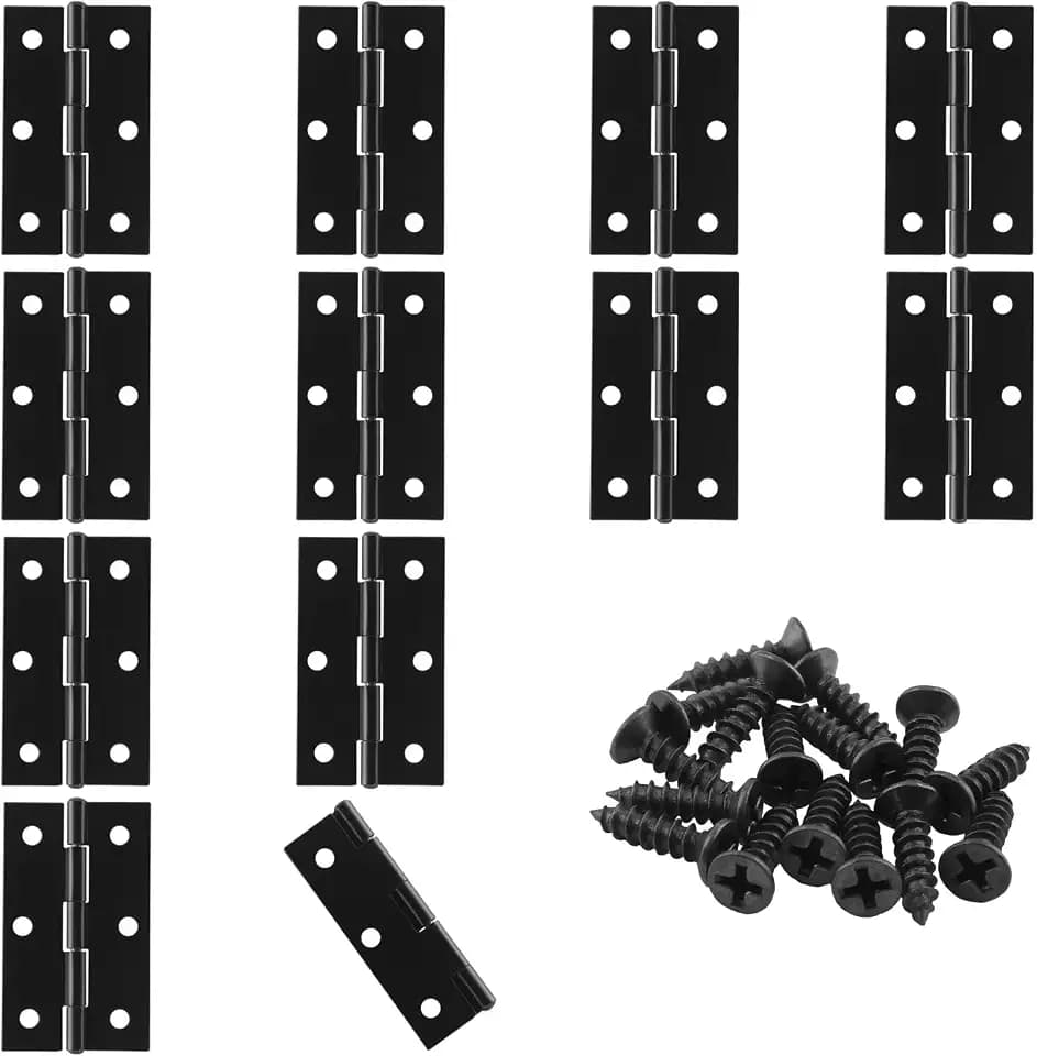 Murtenze 2.5 Inch Black Door Hinge Cabinet Hinge, 12 Pack