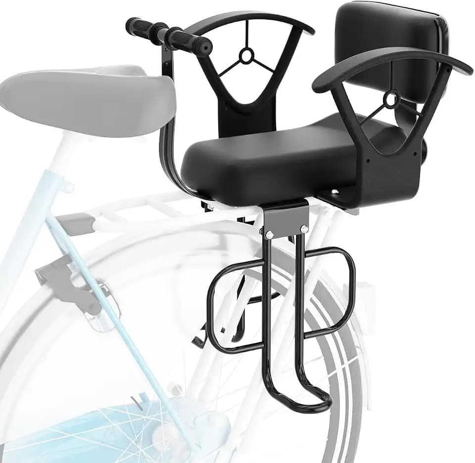 XIEEIX Rear Child Bike Seat,Rear Mounted Child Bike Seats,Back Mount Child Seat with Back Rest Armrest Foot Pedals,Width Adjustable Bicycle Rear Seat,Fits All Bicycle Rear Frames