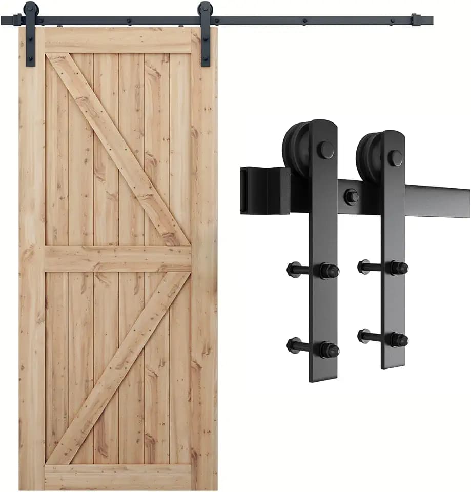 SMARTSTANDARD 7ft Sliding Barn Door Hardware kit, Fit 42" Wide Door Panel