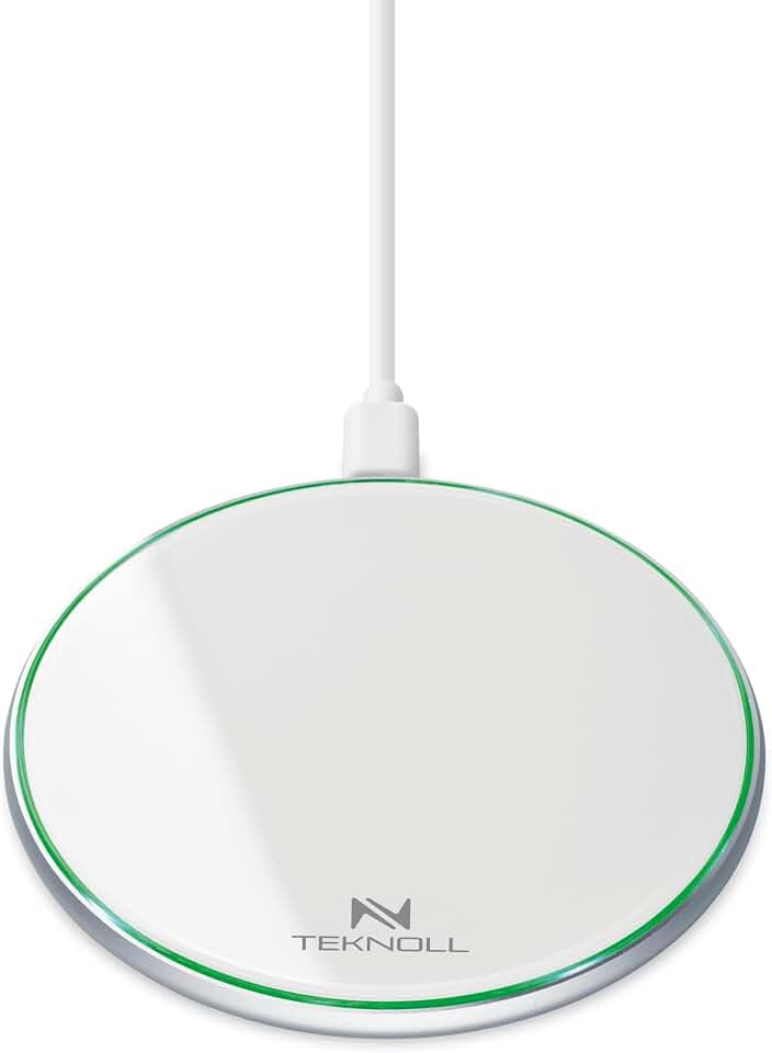 15W Wireless-Ladegerät, Schnelllade-Pad mit Kreisförmiger LED-Anzeige, 160cm USB-C-Kabel Inklusive, Kompatibel mit Wireless-Smartphones, Ultradünnes und Sicheres Design