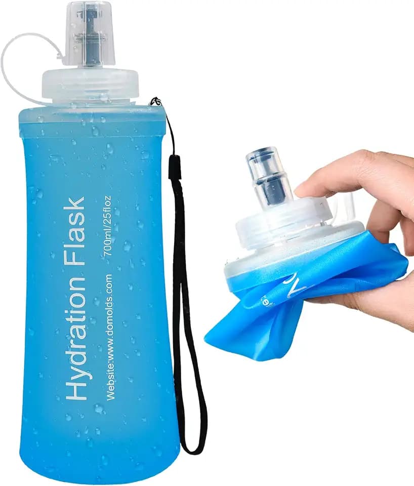 Soft Flask 700ML Blue for Hydration Pack, Running Vest, Leak-Proof Folding, Reusable