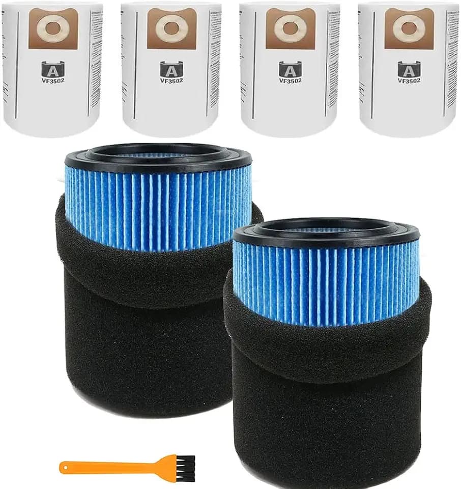 GIB VF5000 Filters & VF3502 Bags for Rigid Shop Vac 12-16 Gal Wet Dry Vac