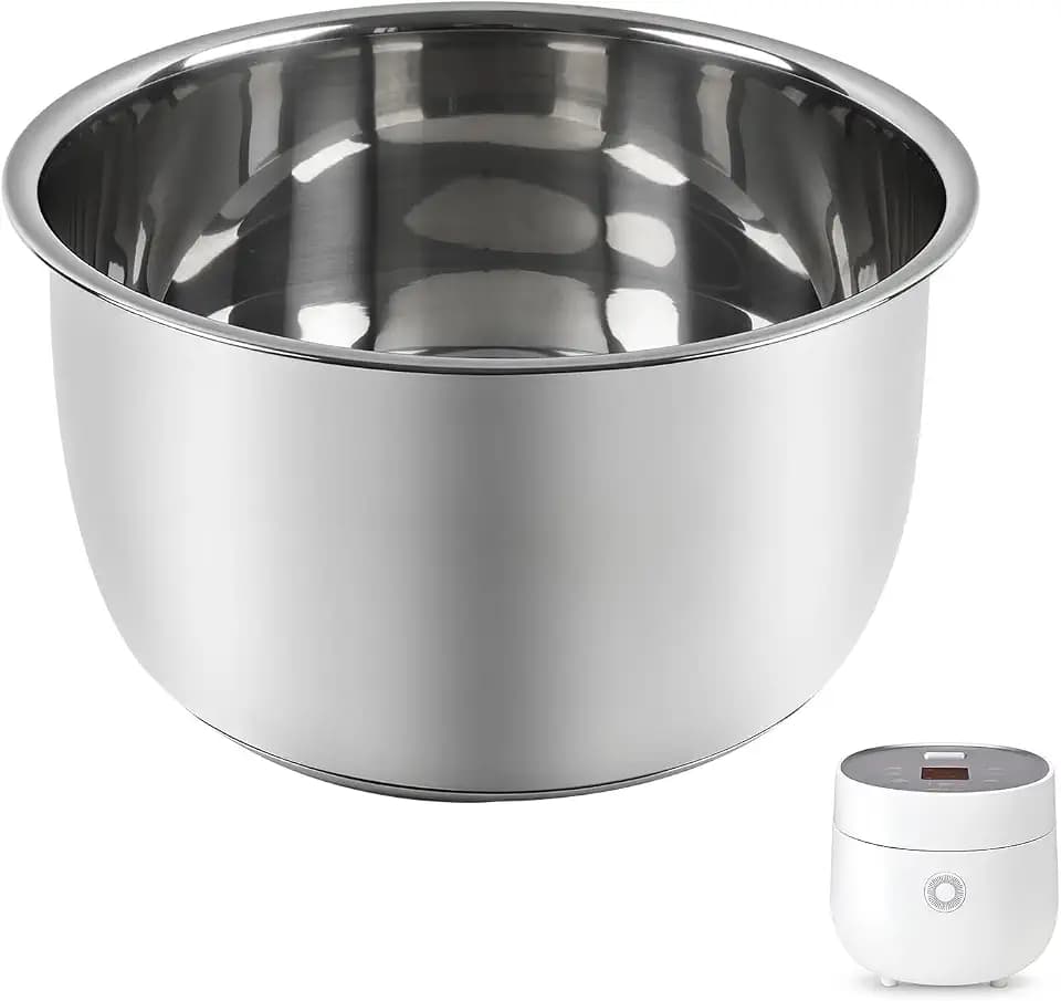 Replacement Rice Cooker 6-Cup Inner Pot Only Compatible with CUCKOO CR-0675FW – 304 Stainless Steel Inner Bowl with Multi-Ply Base, Durable Pots for Multi-Cookers, Easy to Clean and Dishwasher Safe