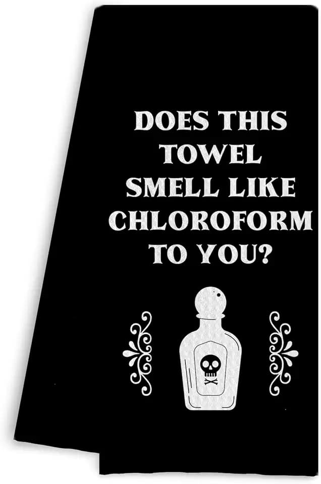 Funny Kitchen Dish Towels -Funny Black Bathroom Hand Towel Decor, Gothic Bathroom Towel, Witchy Tea Towel 16 X 24 in