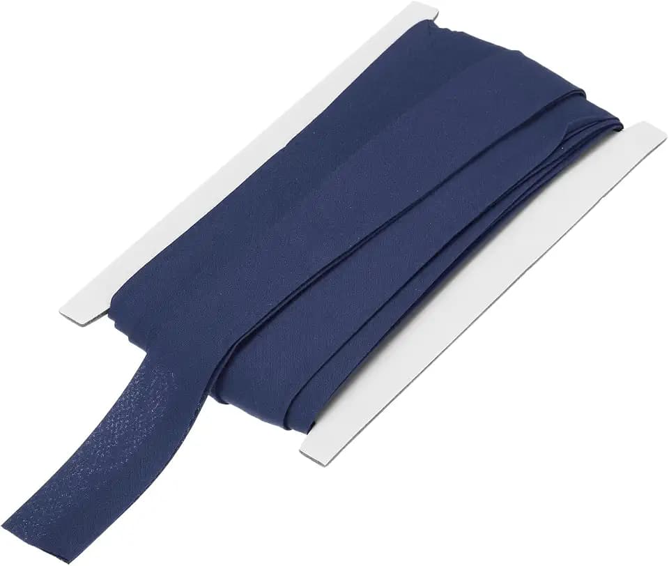 MECCANIXITY 1 Inch Double Fold Bias Tape Continuous Bulk Cotton Bias Tape for Sewing Seaming Quilting Hemming Binding Crafts (Navy Blue 12 Yards)