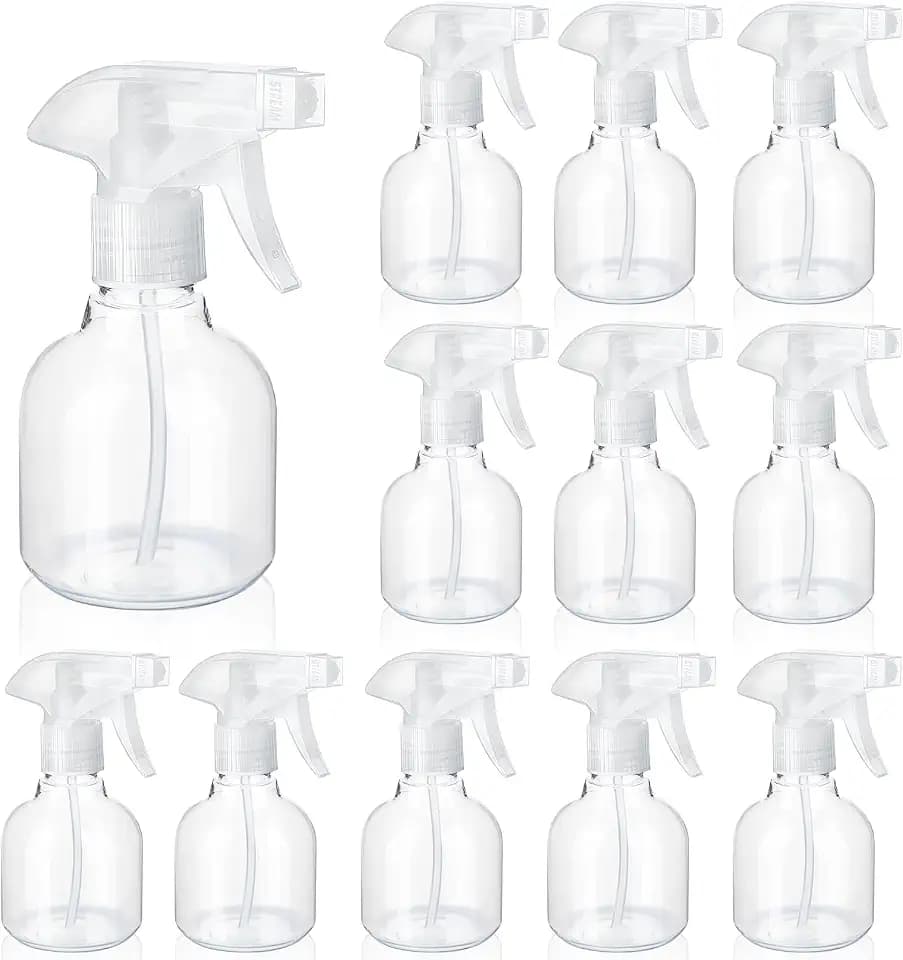 Jinei 24 Pack 8 oz Plastic Small Spray Bottles with Trigger Sprayer, Clear
