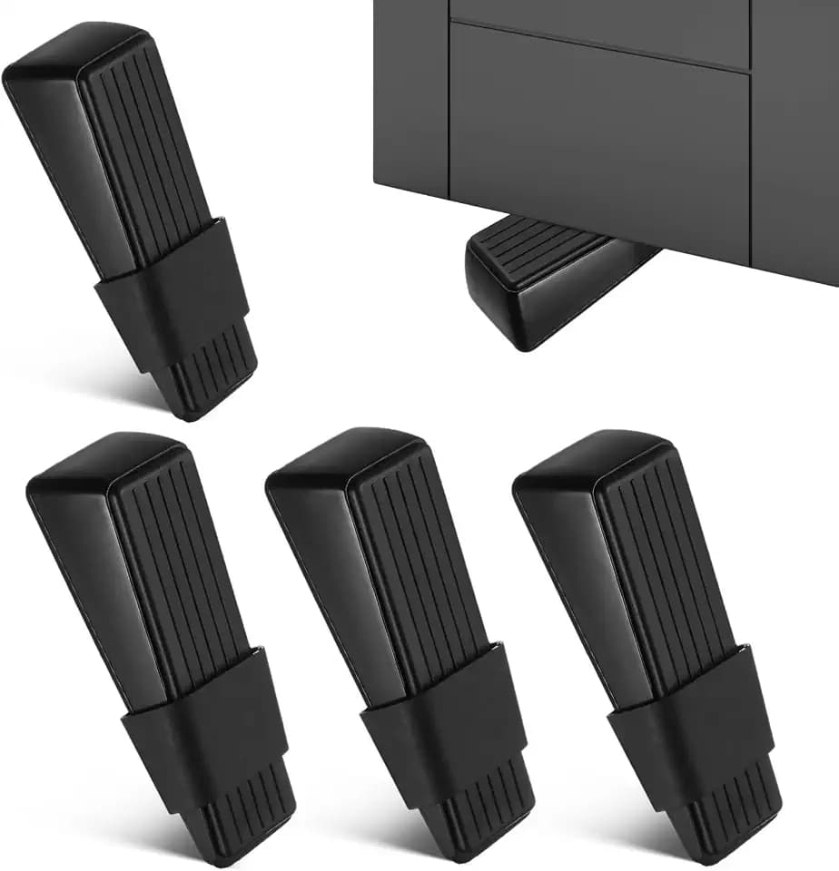OUNONA Door Stoppers, 4 Pack Door Wedge Rubber Stoppers Wedge Heavy Duty Door Stopper, Stops for Carpet Heavy Duty Door, Bottom of on Tile, Concrete, Carpet, Wooden Floorlip