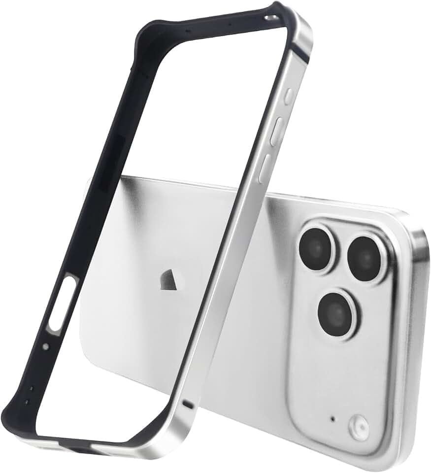 Aluminum for iPhone 17 Pro MAX Bumper Case,Metal Frame Silver