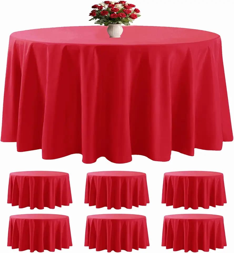 Bailarina 6 Pack Red Round Tablecloths 120 Inches Table Cloth