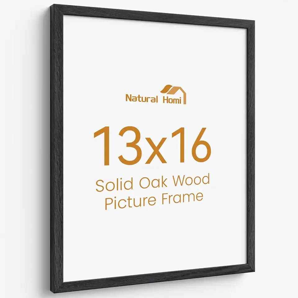 13x16 Aluminum Metal Picture Frame,Tempered Glass Black Photo Frame 13x16 for Family Photo,Posters,Art,Document to Wall Mount Horizontally or Vertically