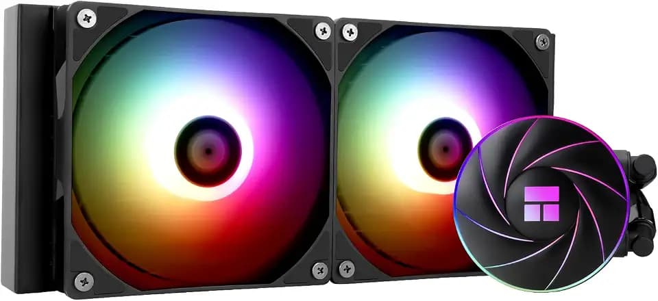 TR Thermalright AQUA ELITE 240 ARGB Liquid CPU Kühler, 240mm Aio Kühlung, Double PWM Lüfter Low Noise-ARGB, für AM4/AM5, Intel LGA1851/1700/115x/1200 (Schwarz)