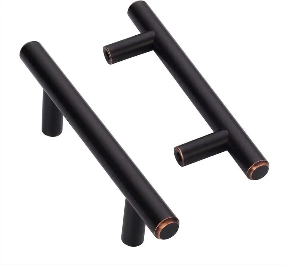 Amerdeco IH0001ORB76 10 Pack Oil Rubbed Bronze 3Inch(76mm) Hole Centers Kitchen Cabinet Pulls Hardware Modern Kitchen Solid Handles for Cabinets Cupboard Handles Drawer Pulls