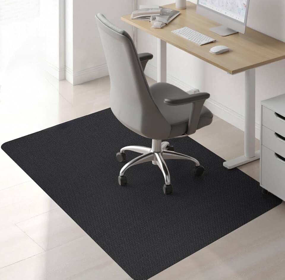 Sycoodeal Chair Mat,Office Chair Mat for Hardwood and Tile Floor, Heavy Duty Floor Protector for Rolling Chairs,Non-Slip,Computer Mat for Home Office 36" x 48"(Black)