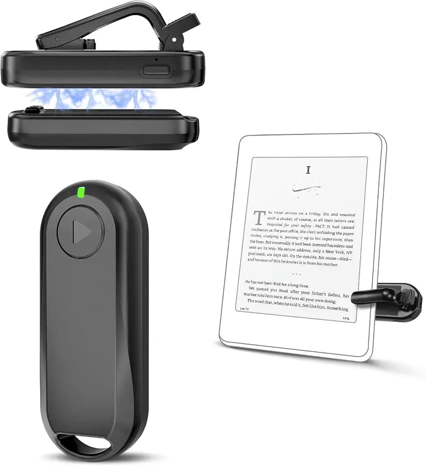CoBak Seitenumblätter mit Fernbedienung für Kindle Paperwhite, Oasis, Voyage, iPad, iPhone & Kobo – Kabellose RF-Verbindung ohne Bluetooth, 30 Tage Akku, Kamera-App-Steuerung exklusiv für iOS