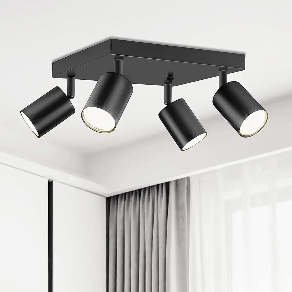 Ketom Ceiling Spot 4 Lights Indoor GU10 Black