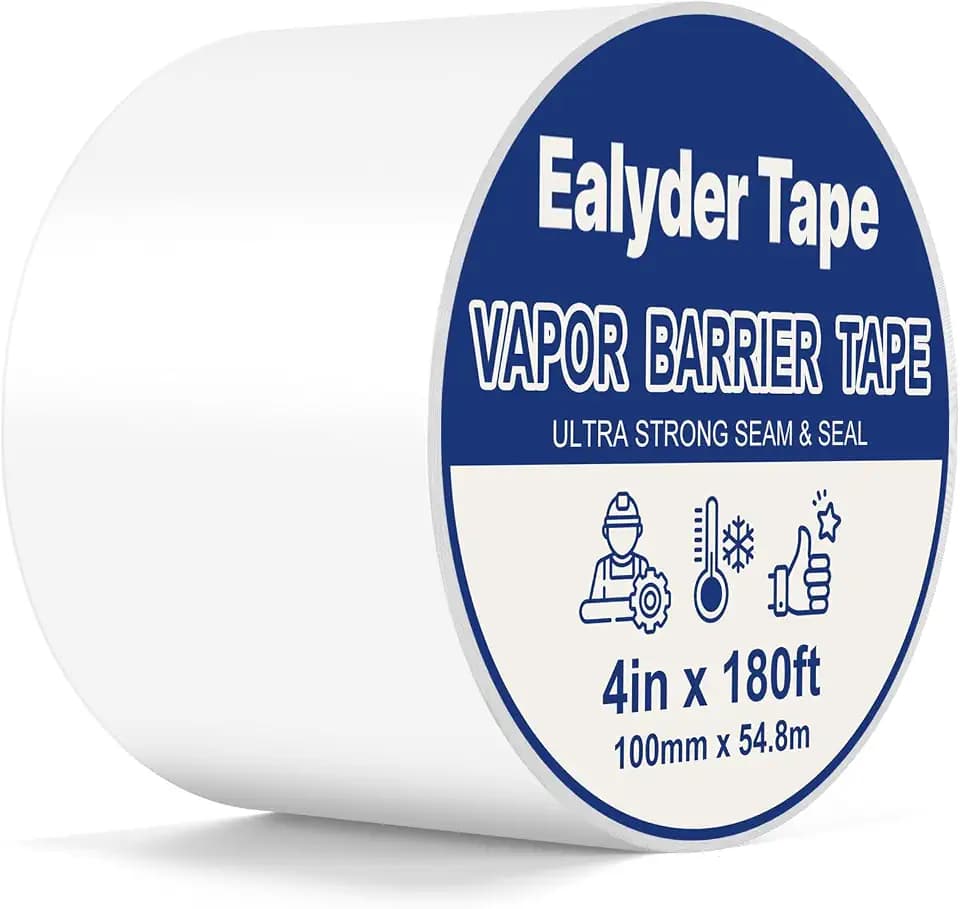4" x 180FT Vapor Barrier Tape White Polyethylene Heavy Duty Tape