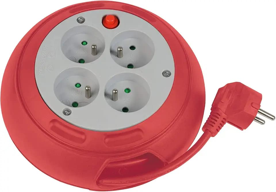 Gefom 500668 Elektrische Kabeltrommel, Rot, kompakt