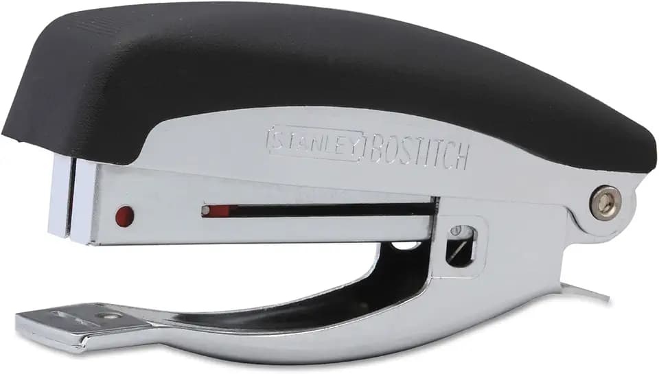 Bostitch Office Deluxe 20 Sheet Hand-Held Stapler with Anchor Hole, Chrome/Black (42100)