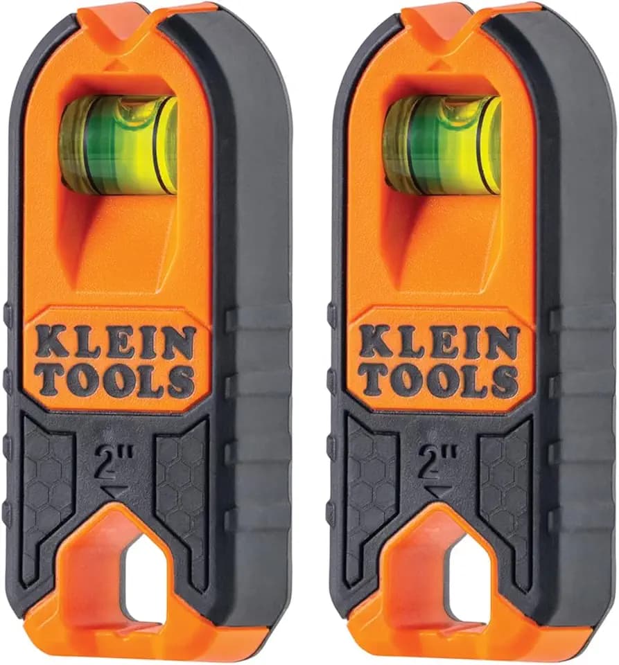 Klein Tools MSF1002 Magnetic Stud Finder and Level, Compact, Wood and Metal Detector with Bubble Vial for Accurate Markings, Felt Pad Backing, 2-Pack