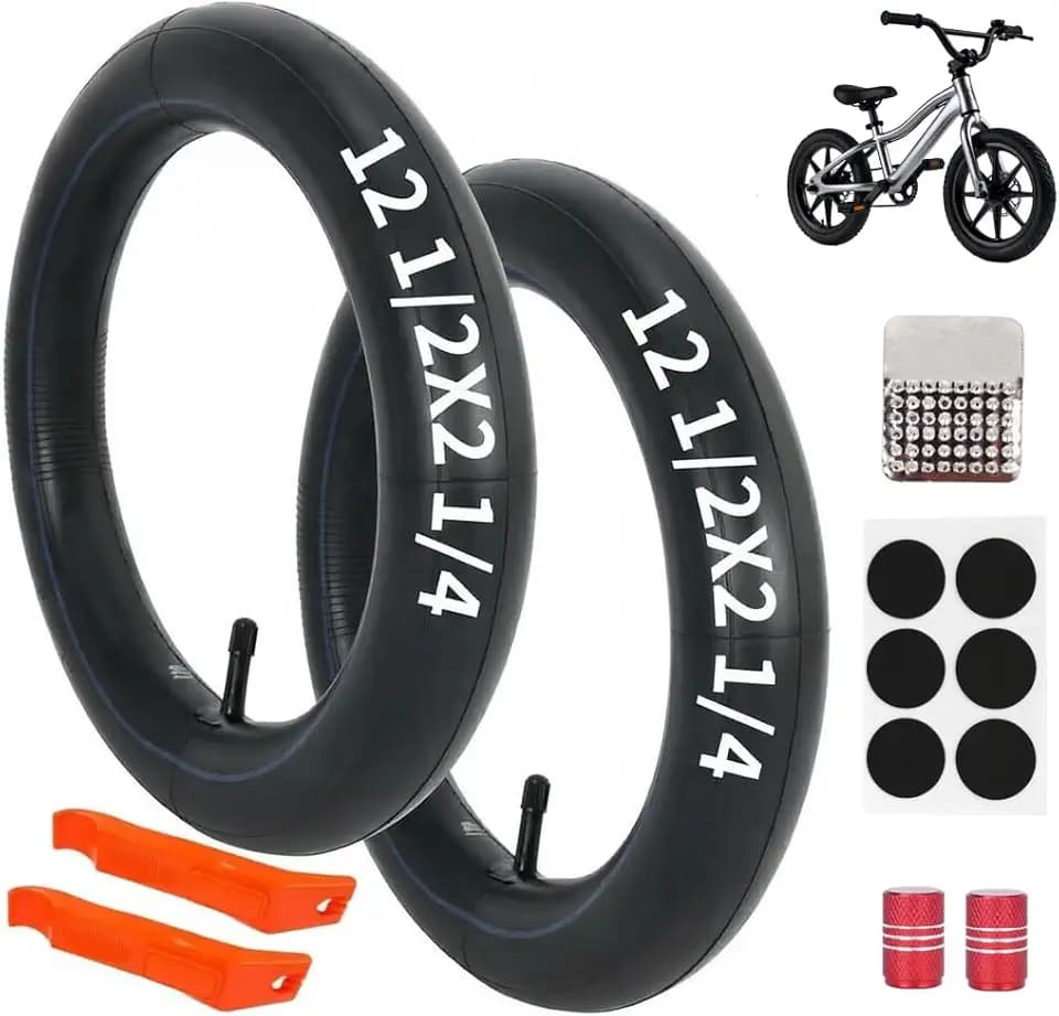 2Set 12 1/2 x 2 1/4 Bike Inner Tube 1.2mm Extra-Thick, 12.5x2.25 Inner Tube