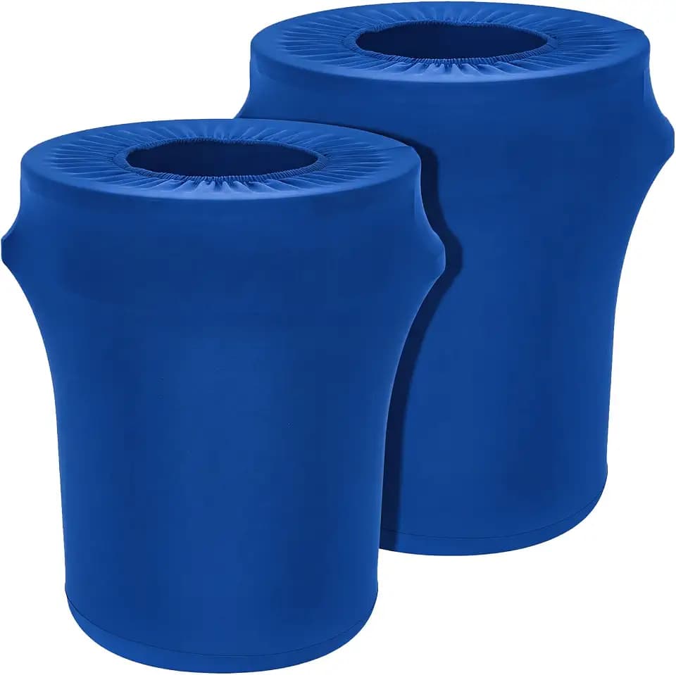 Tanlade 2 Pcs 32 Gallon Stretch Spandex Trash Can Covers Round, Blue
