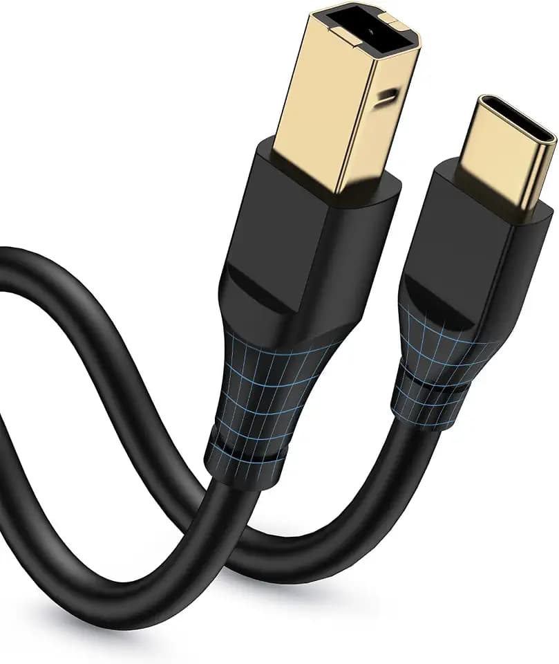 Printer Cable 20ft, Scanner USB C to USB B Cable for Epson, HP, Canon, Midi