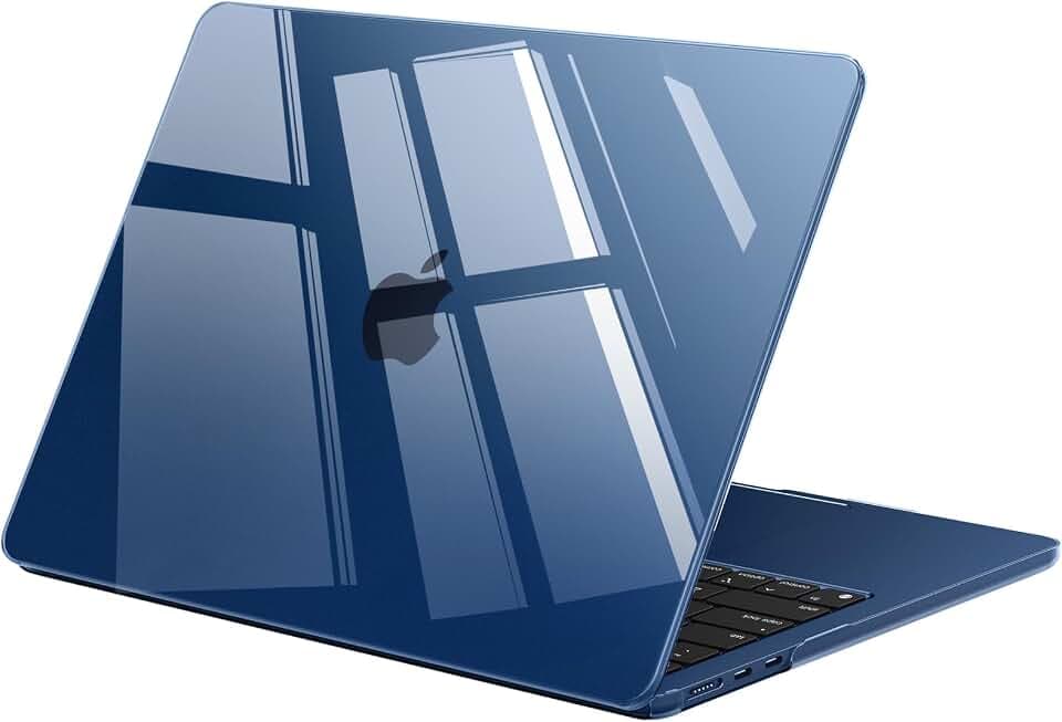 EooCoo für MacBook Air 13,6 Zoll Hülle M5 M4 M3 M2 2026-2022 Mitternacht | Transparente Dünne Hartschale Schutzhülle Kompatibel mit MacBook Air 13" Laptop Snap-on Cover, Einfach Anzubringen