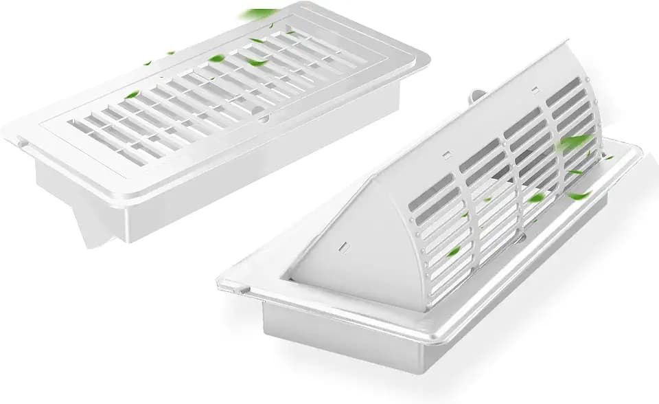 Floor Register, 6-Position Adjustable 4x10 Floor Vent Covers 2-Pack, White