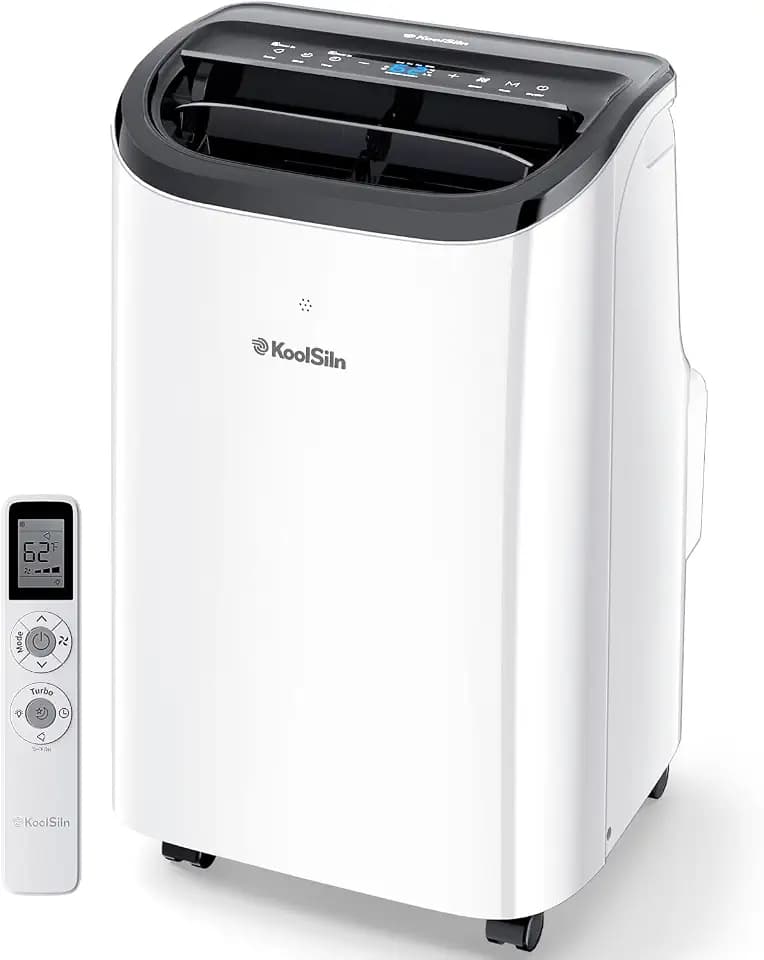 12,000 BTU Portable Air Conditioner Cools Up to 550 Sq.Ft, Auto-Evaporation Low Noise Portable AC Unit with Remote Control Fits for Large Room, Office, Garage, White