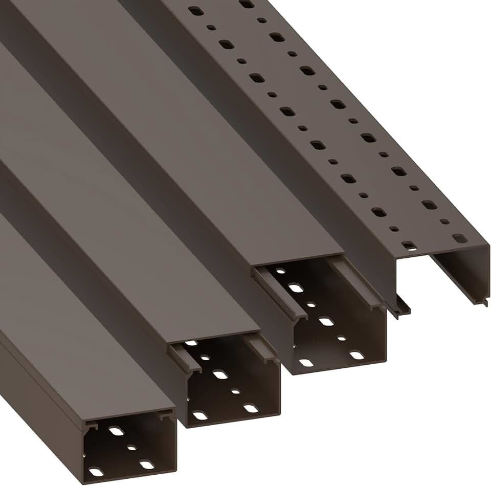 Habengut Kabelkanal (mit Montagelochung im Boden) 40x60 mm aus PVC, Farbe: Braun, Länge 4 m (4 x 1 m Länge)
