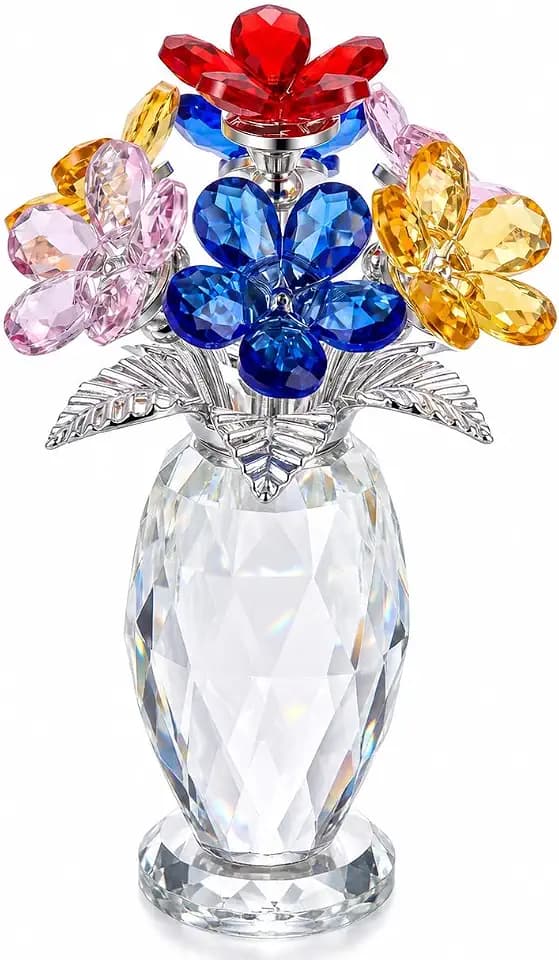 5.7 Inch Colorful Crystal Forget Me Not Flower Figurine