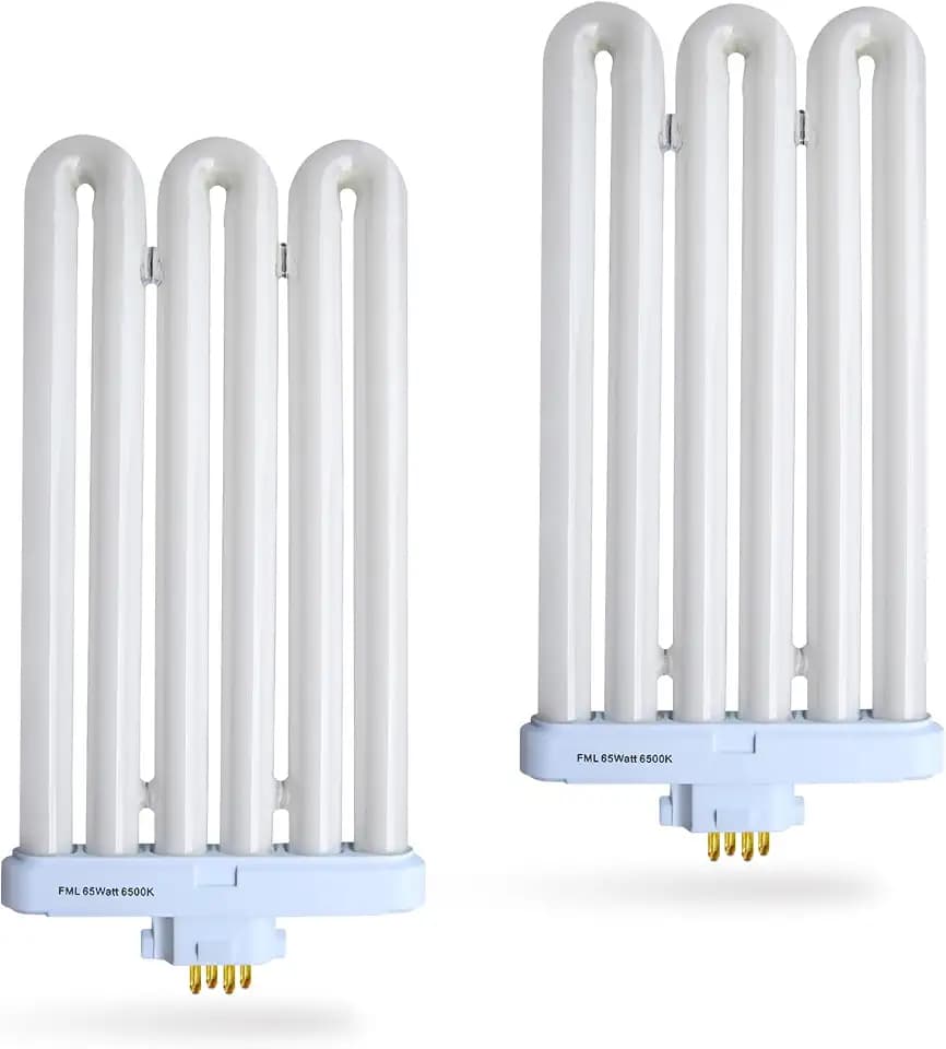 Valoisa FML65/65K 65Watt 6500K Fluorescent Light Bulb,4Pins Base Triple Tube Replacement for Feit Electric 06565,BPFML65/65 2 Pack, White