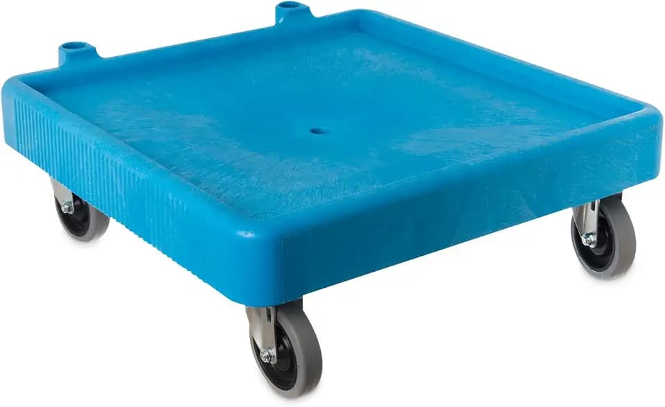Carlisle E-Z Glide Polypropylene Rack Dolly, Blue