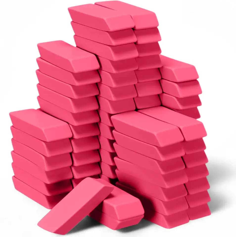 72 Count Christmas Pink Pencil Erasers Rubber Eraser Bulk for Christmas Bag Supplies Gift Teacher Student