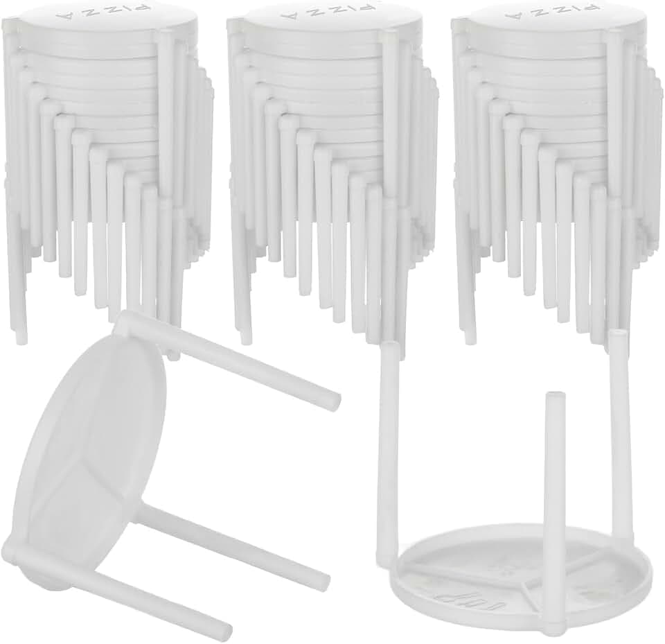 LOLYSIC 500PCS Pizza Saver, White Plastic Pizza Table Stand, Plzza Plastic Tripod, White Pizza Saver for Restaurant Container, Catering Boxes and Food Take Out