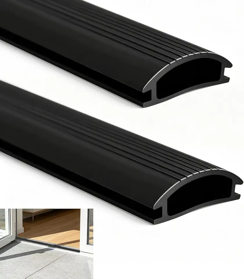 2 Pcs 36 Inch Vinyl Replacement Insert for Adjustable Height Aluminum Thresholds with Seals 1-5/16 x 3/8 Vinyl Replacement Insert for Front Under Door Weather Stripping Seal Exterior
