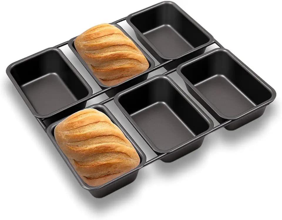 6-Cavity Mini Loaf Pan, Black