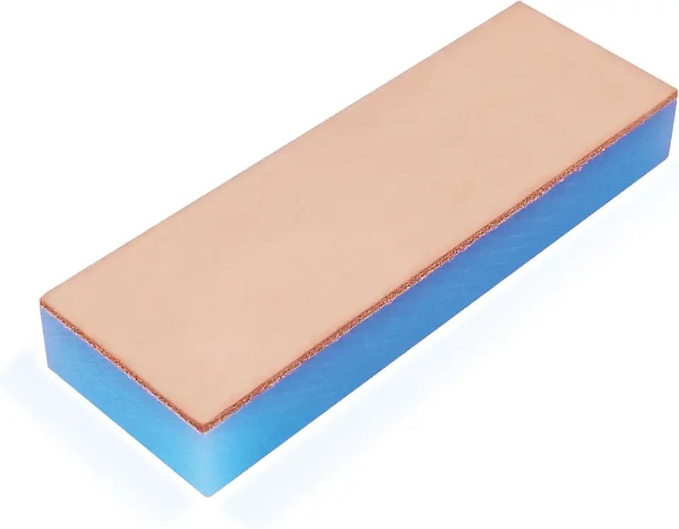 Jende 2"x6” Cow Leather knife Strop on 3/4" thick Acrylic for knife and razor stropping