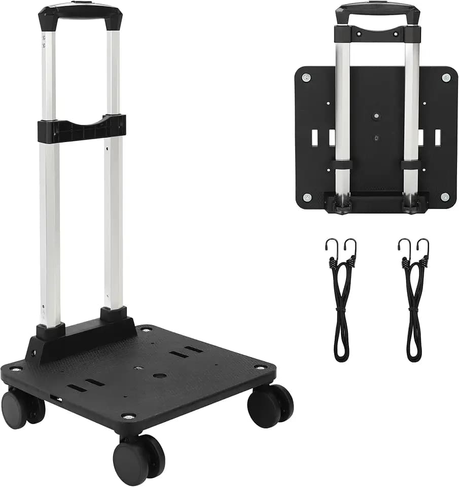 Relavel Folding Hand Truck, Lightweight Small Dolly Cart with 360° Spinner Wheels, Foladable Trolley Luggage Cart, Portable Collapsible Cart Suitable for Moving Extra Large Makeup Case Backpack