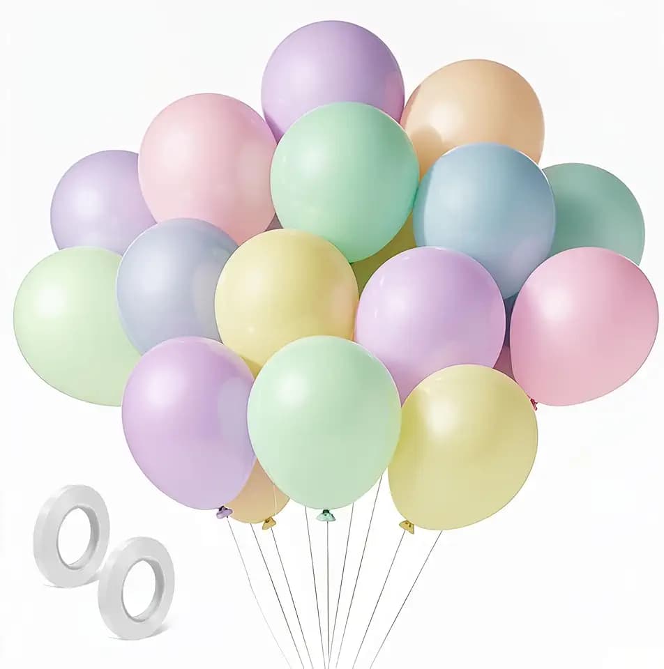 Pastel Balloons Latex Pastel Birthday Decorations 100 Pack 12 inch Round Helium Multicolor Macaron Rainbow Decor for Birthday Rainbow Party Baby Shower Wedding Easter Balloons Decorations