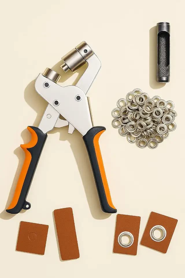 Heavy Duty Grommet Tool Kit - 500pcs Metal Eyelets with Hand Press Setter for Leather, Canvas, Fabric, and Tarpaulin – Available in 1/4 Inch (6mm) & 3/8 Inch (10mm)-Orange+Black-10MM