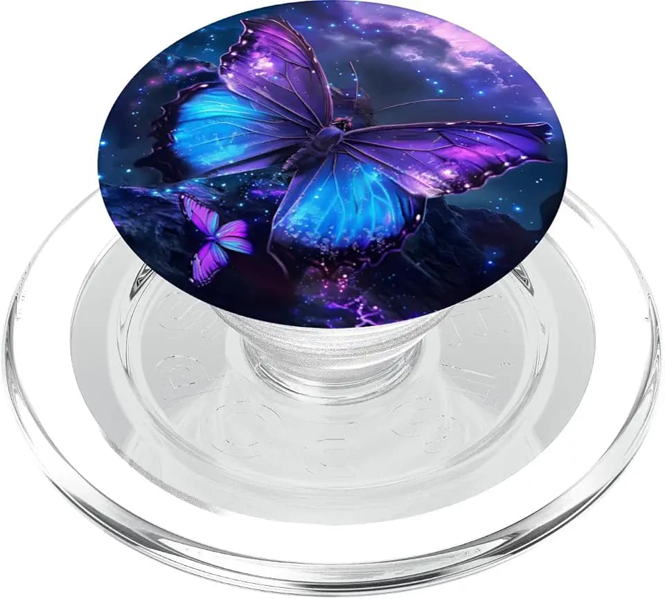 Purple Butterflies PopSockets PopGrip for MagSafe