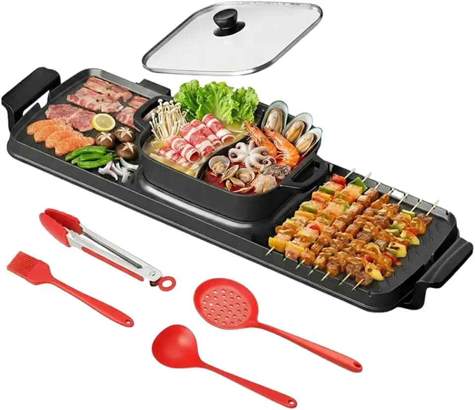 2250W Electric Grill and Hot Pot Combo