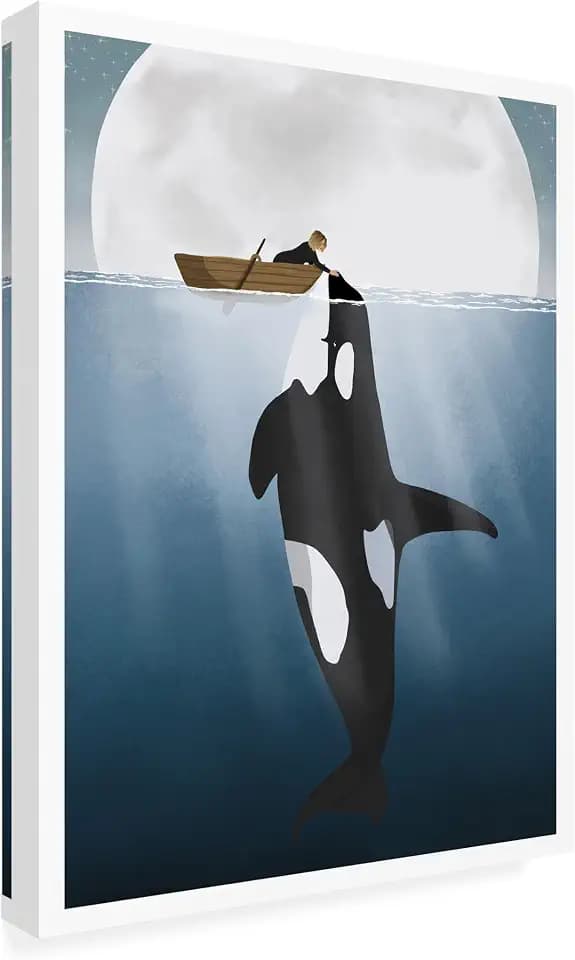 Wrapped Canvas Wall Art - Bykammille 'Orca' Wall Art for Living Room, Bedroom, or Office Décor - 24 x 32 Inches - 24x32