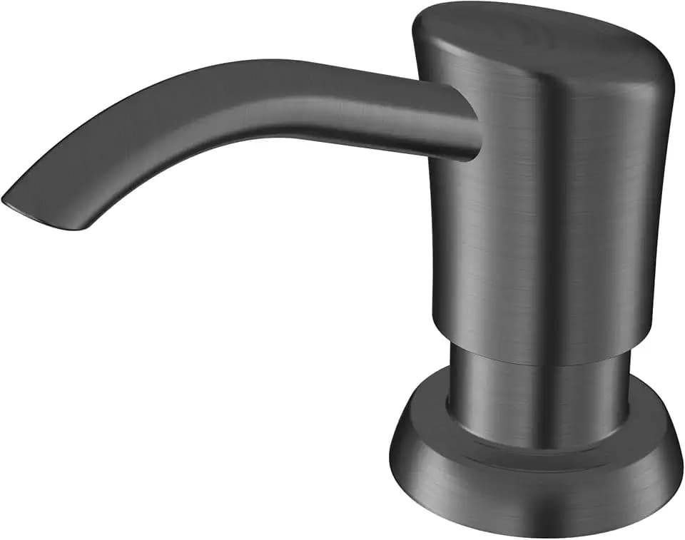 Karran SD45 Kitchen Soap Dispenser, Built-in Countertop Soap/Lotion Pump with 47" Extension Tube for Large Bottles, Dual Refill System, Commercial-Grade Durability (Spot Free Gunmetal Grey)