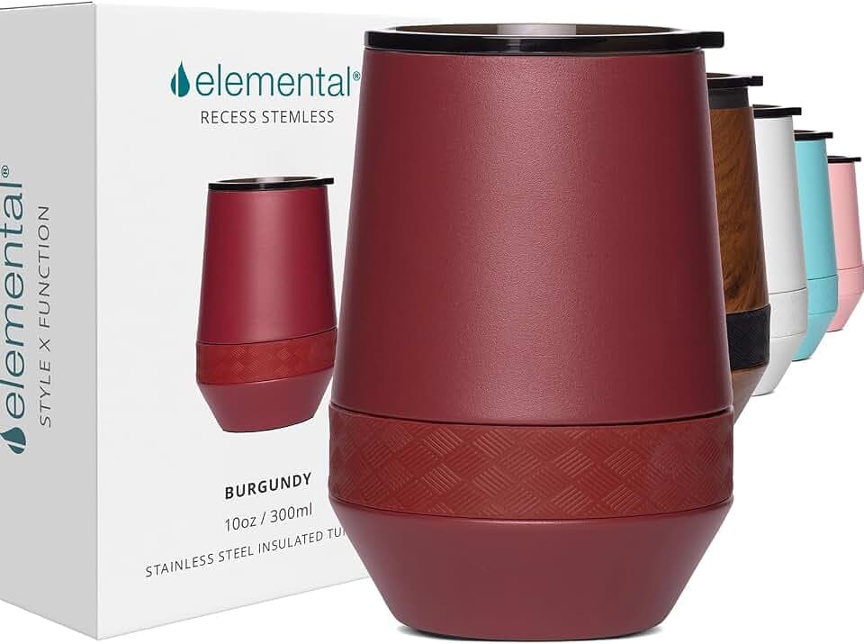 Elemental Recess 10oz Triple Wall Insulated Stainless Steel Wine Tumbler